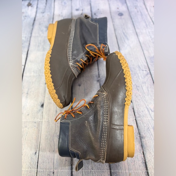 LL Bean Navy Brown Padded Collar Classic Rugged Gorpcore Retro Bean Boots 12 main image 10